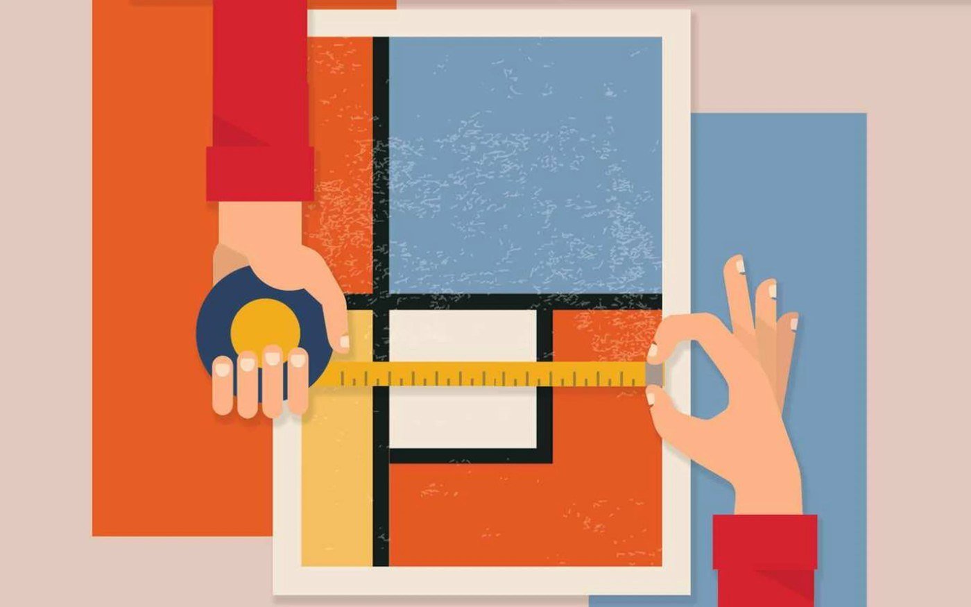 hands to measure poster sizes