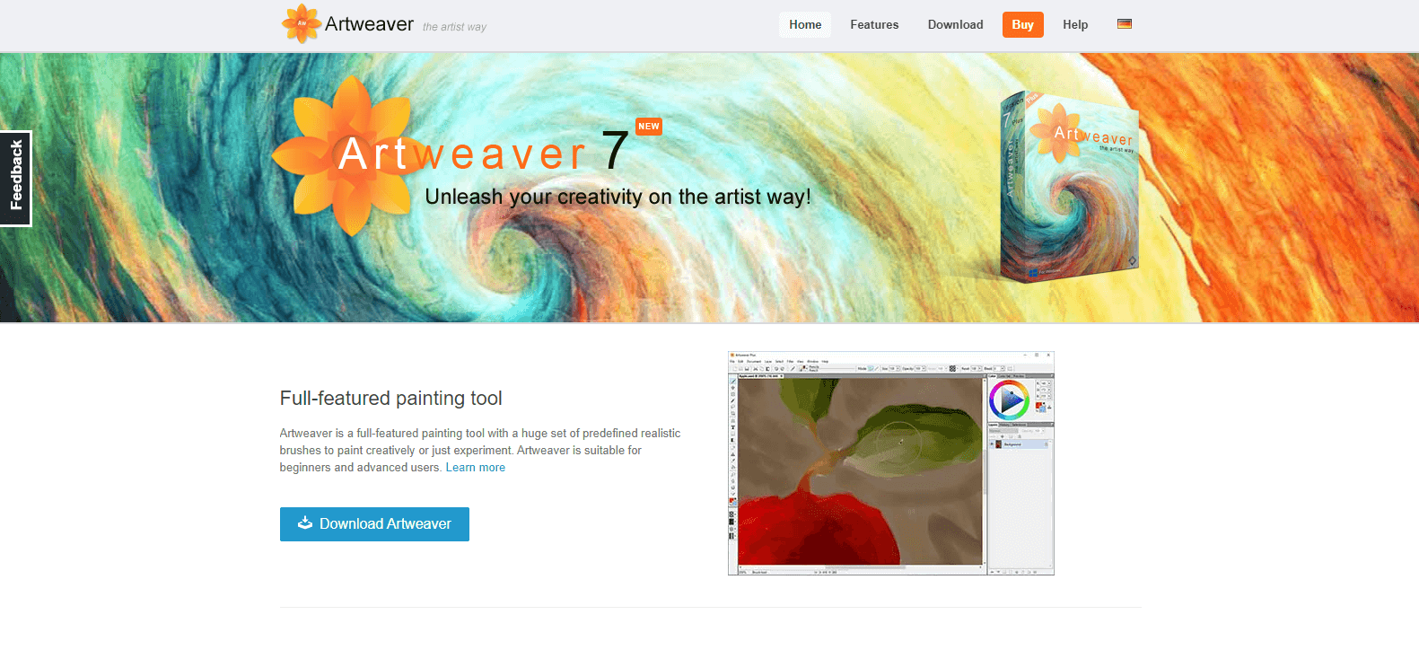 home page of Artweaver