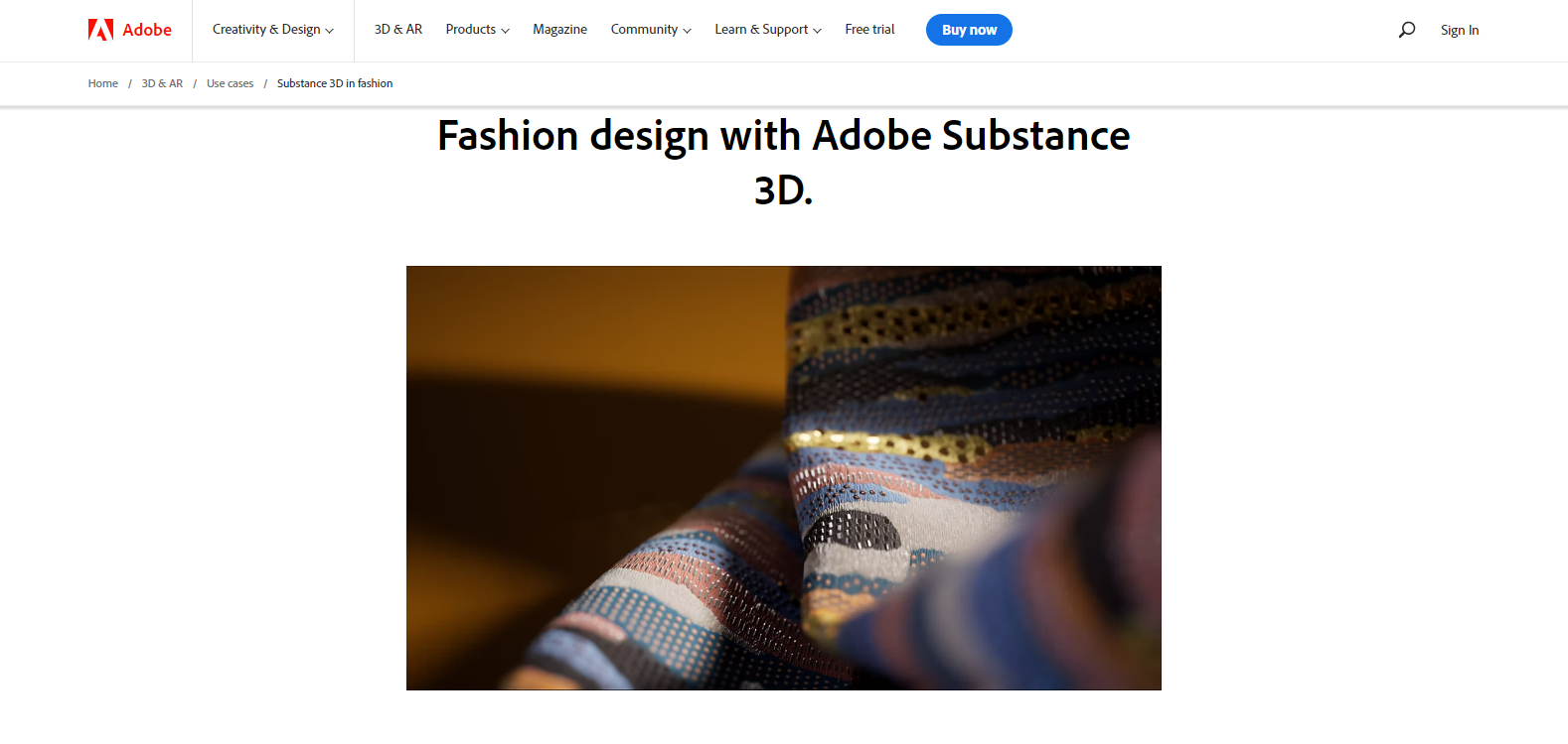home page of adobe illustrator 3d clothing design