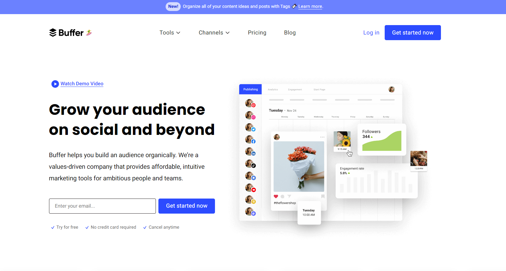 home page of buffer