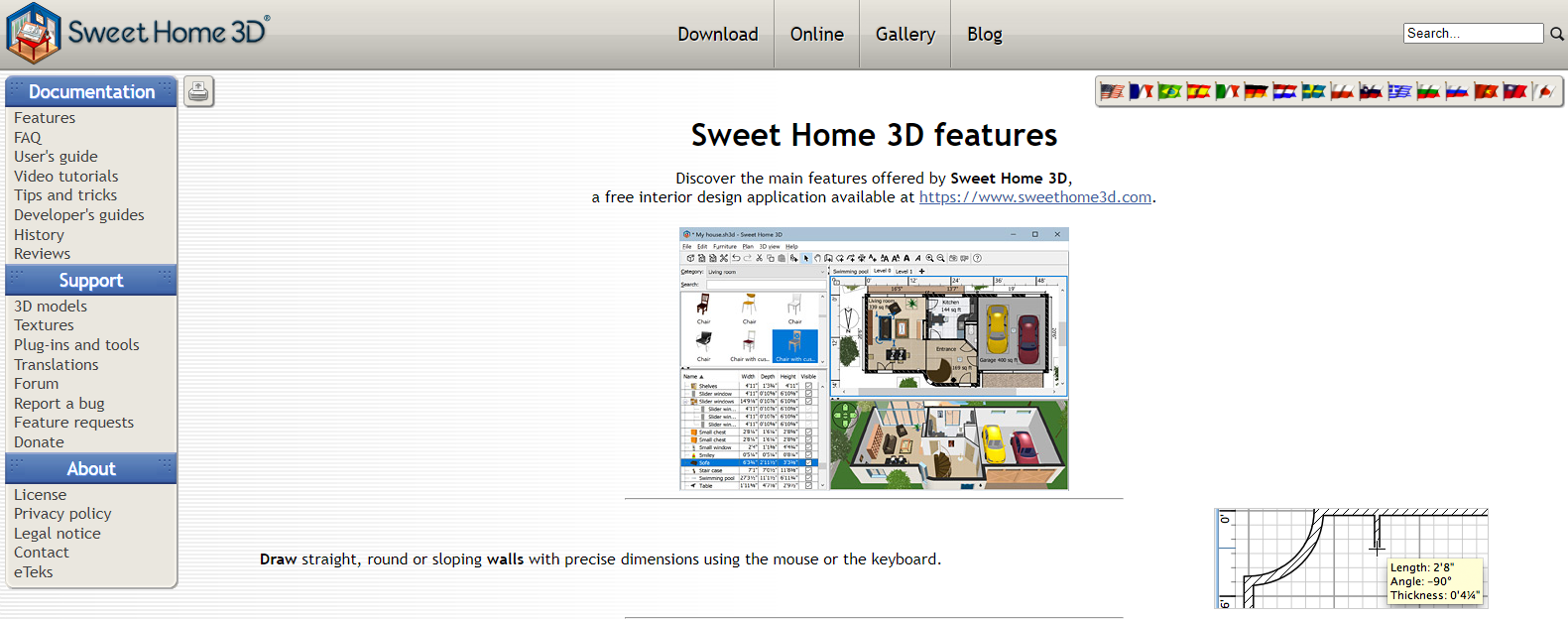 home page of sweethome 3d