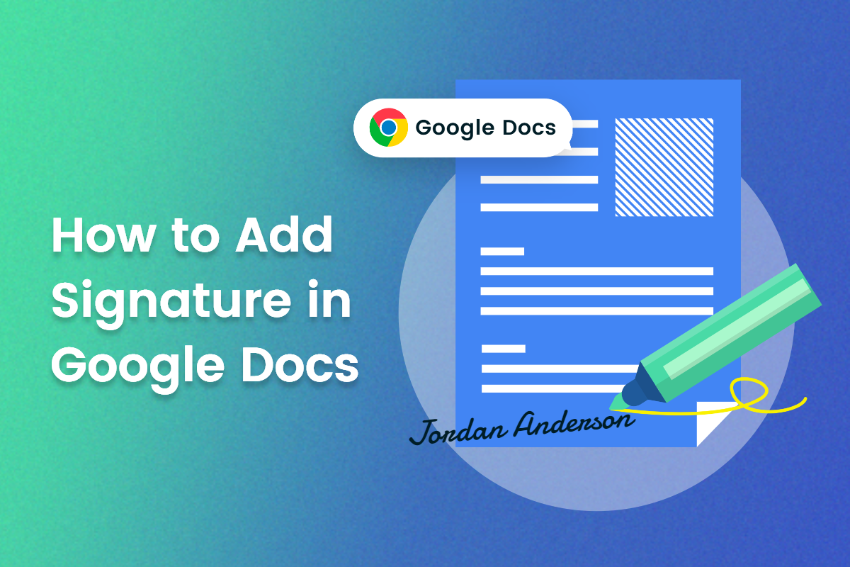 how to add signature in google docs banner