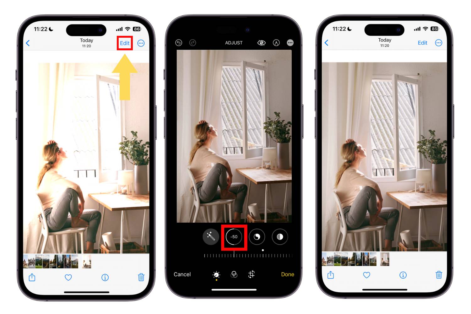 how to fix overexposed photos on iPhone