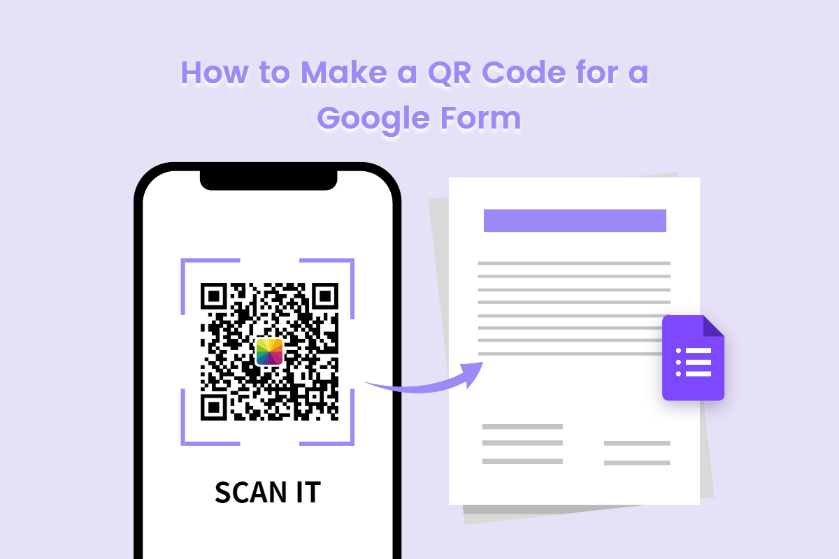scan the google form qr code on iphone screen to open the google form