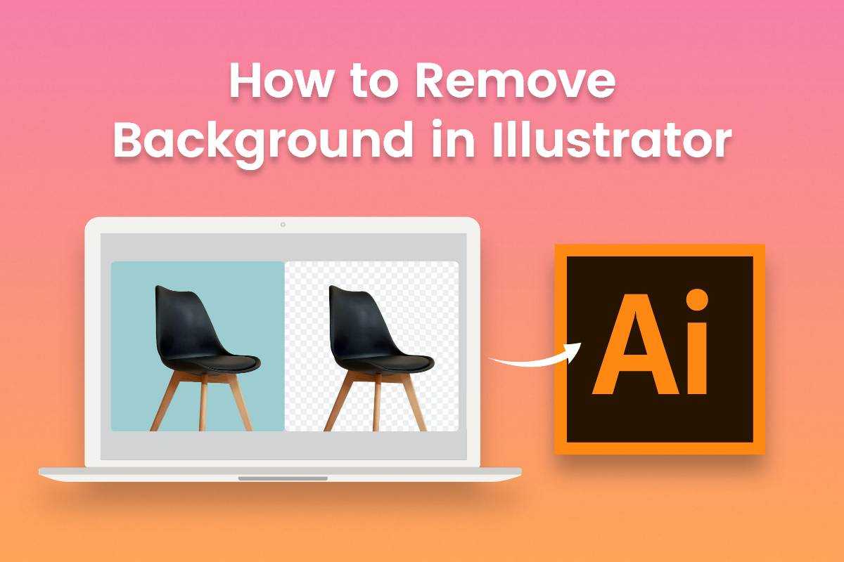 the before and after effect of removing image background in adobe illustrator
