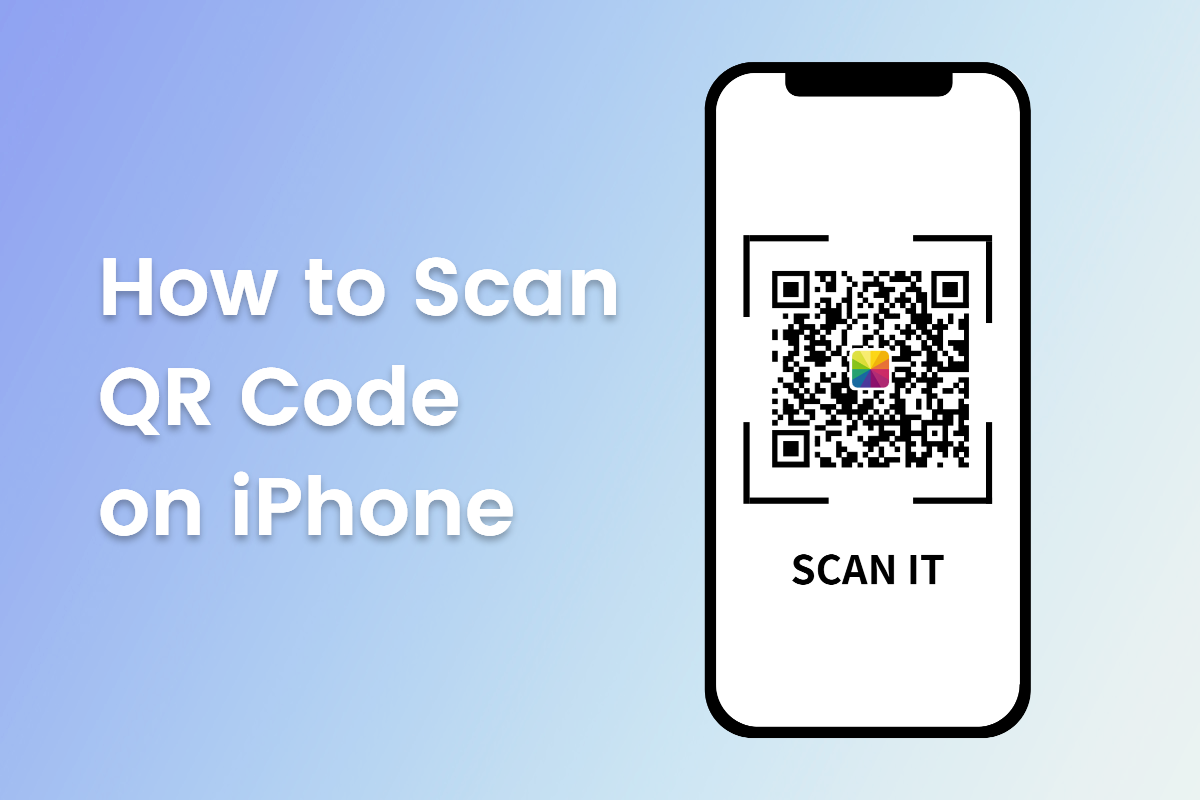 a qr code on the iphone screen and how to scan qr code on iphone on the left