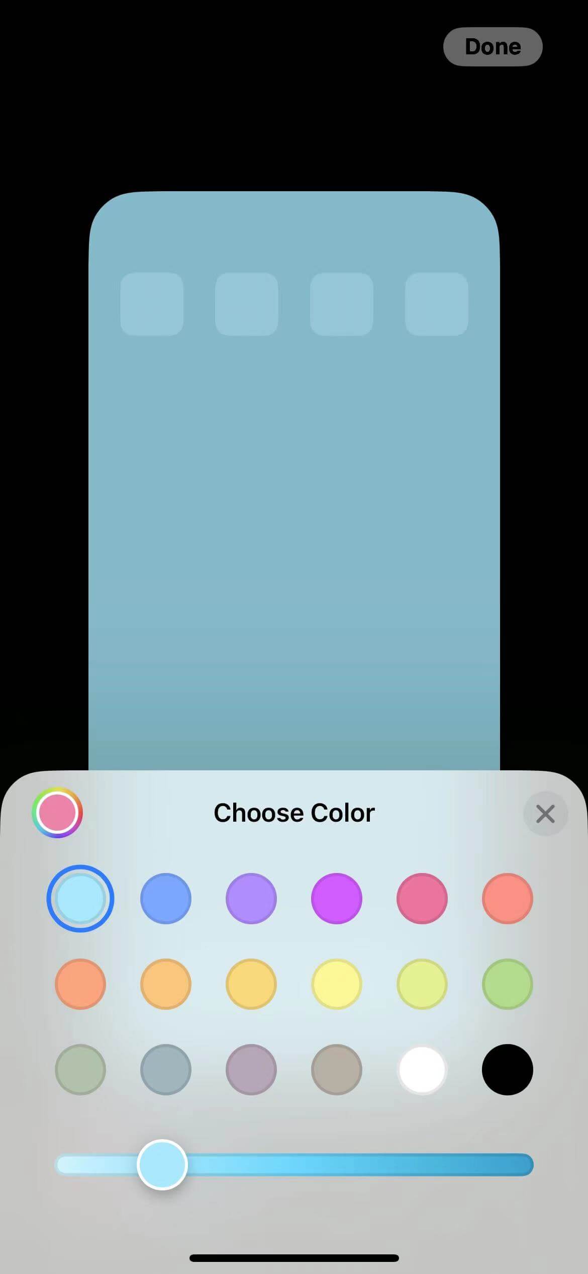 iPhone home screen color adjusting