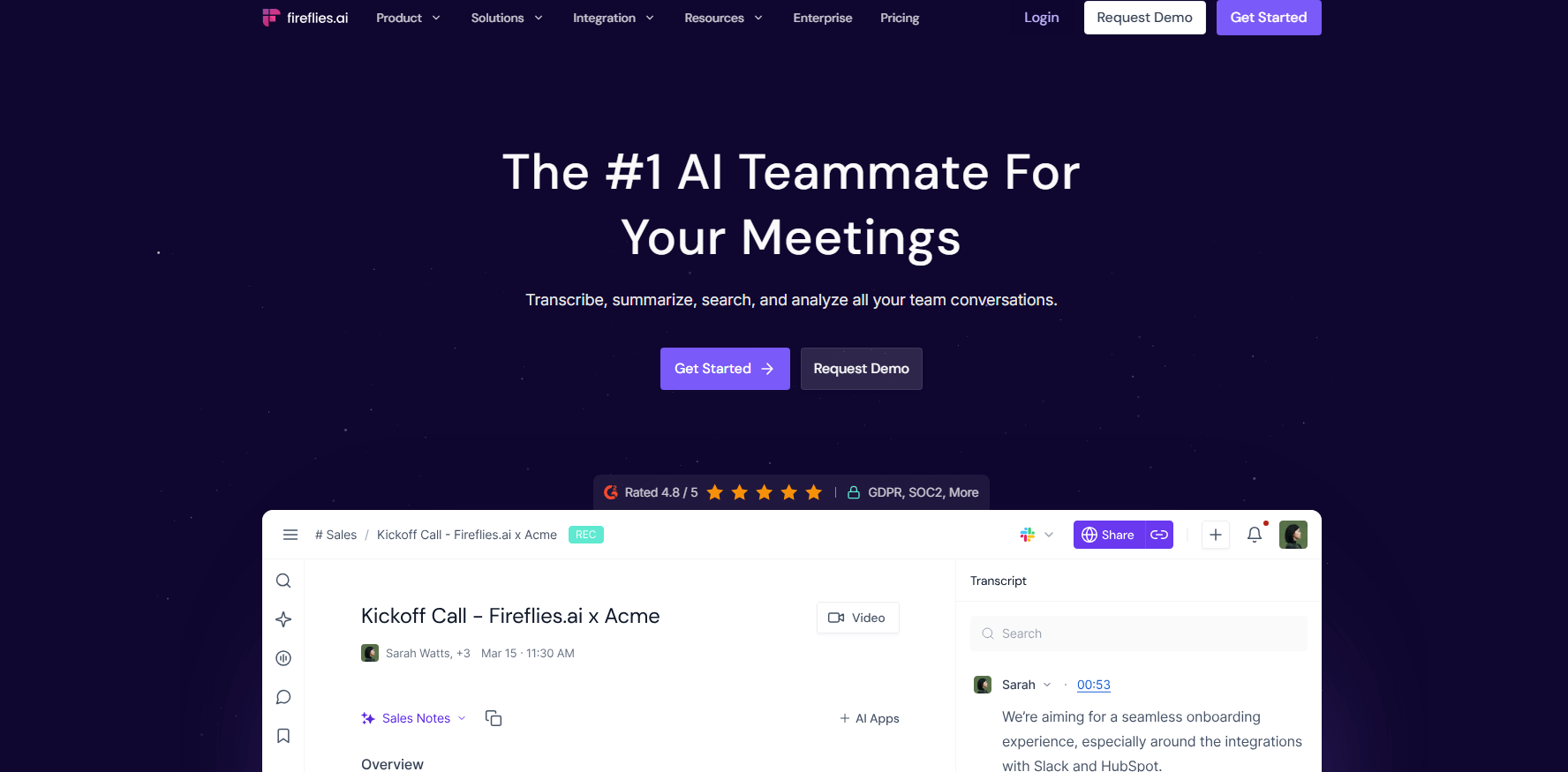 ia compte rendu reunion avec fireflies ai