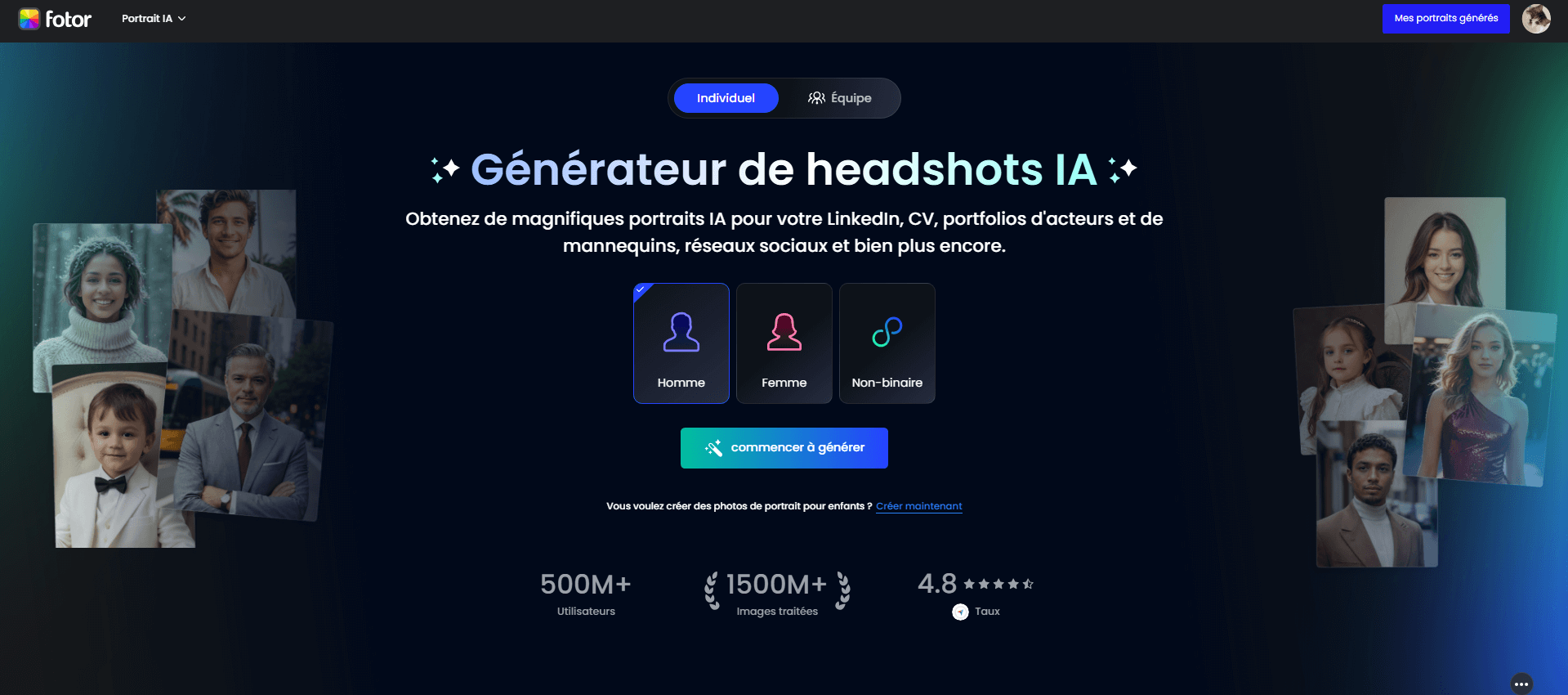 ia pour entretien embauche sur generateur de photo pro de fotor