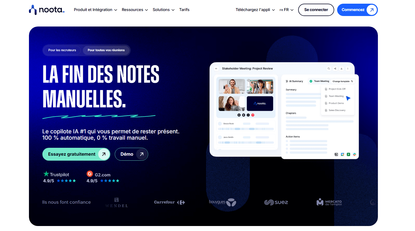 ia prise de note avec noota