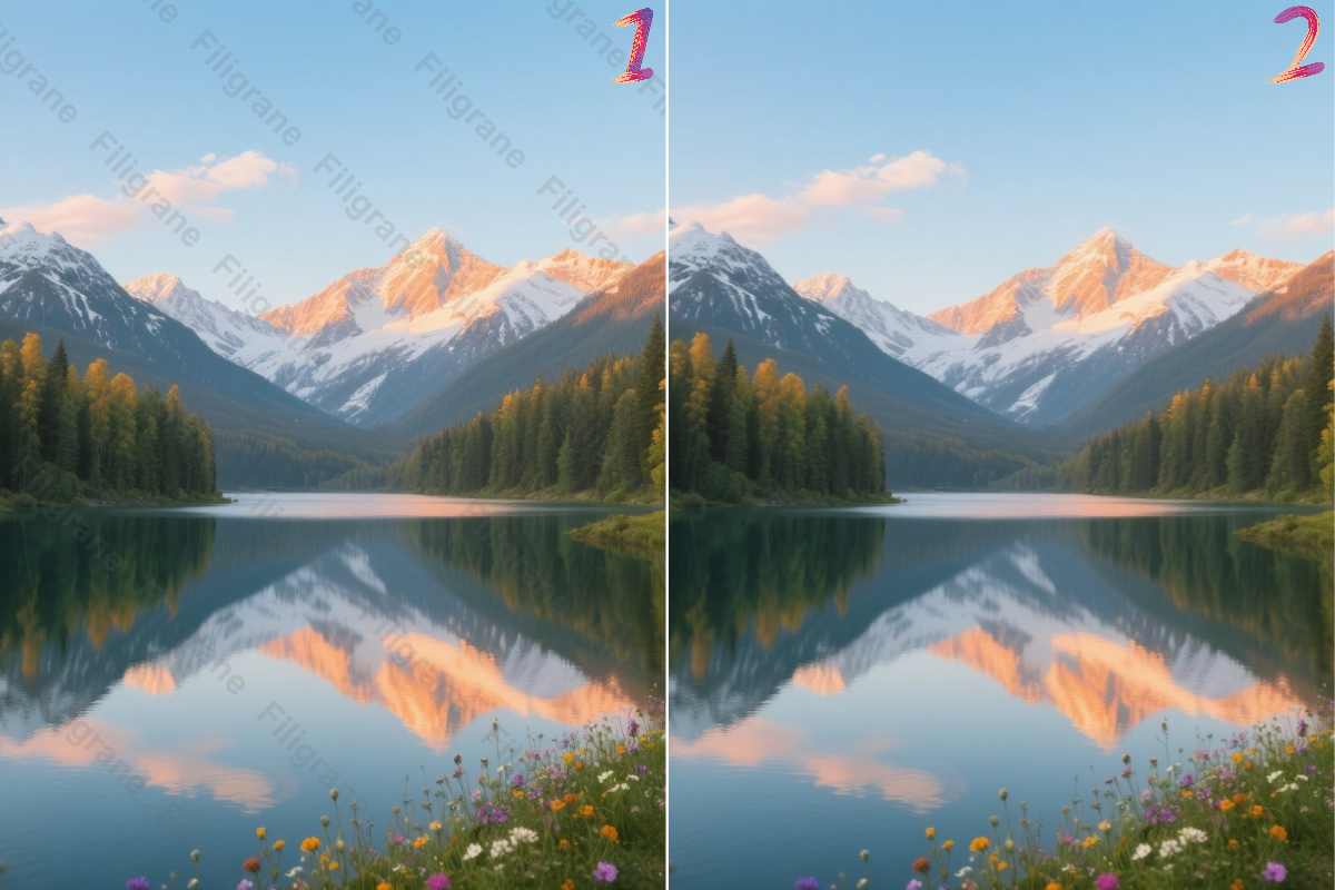 image de comparaison avant et après la suppression de filigranes