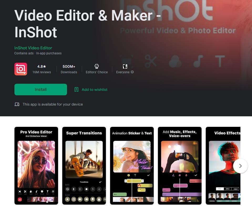 inshot video editing app