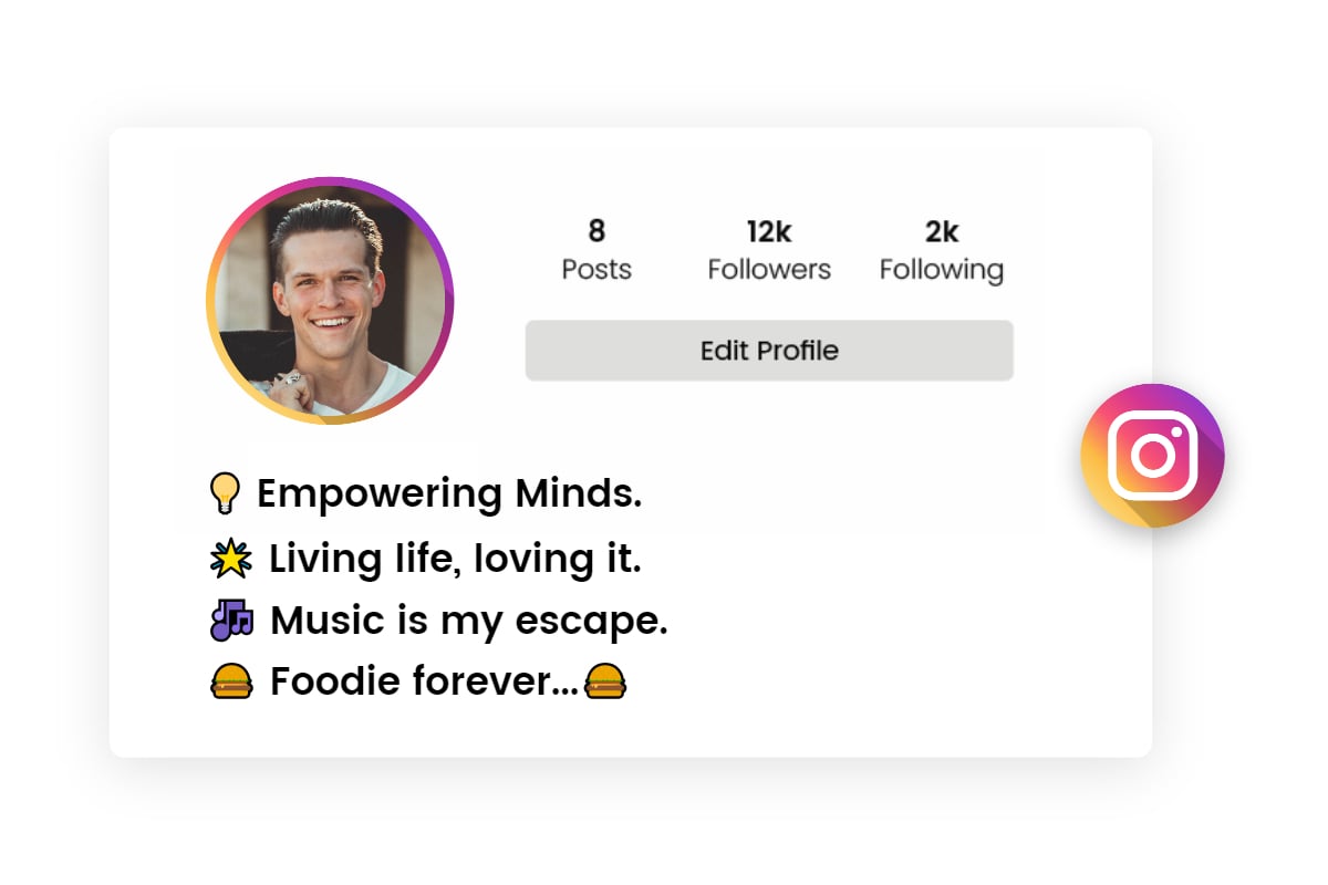 instagram bio for boys with emojis