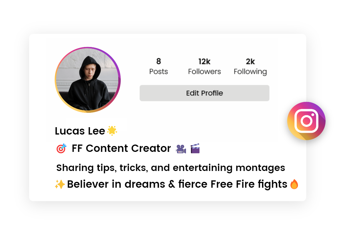 instagram bio for free fire gamers
