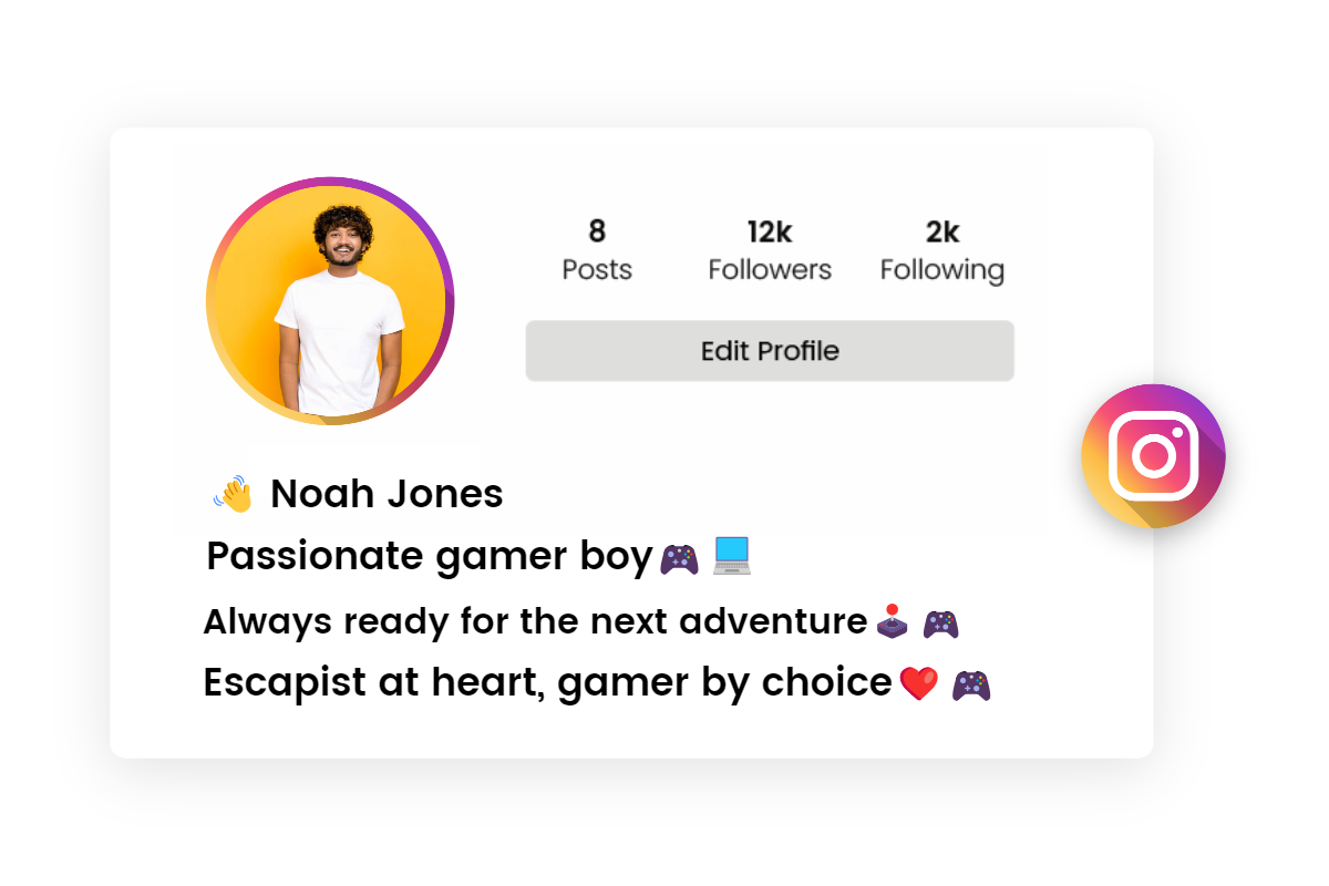 instagram bio for gamer boy