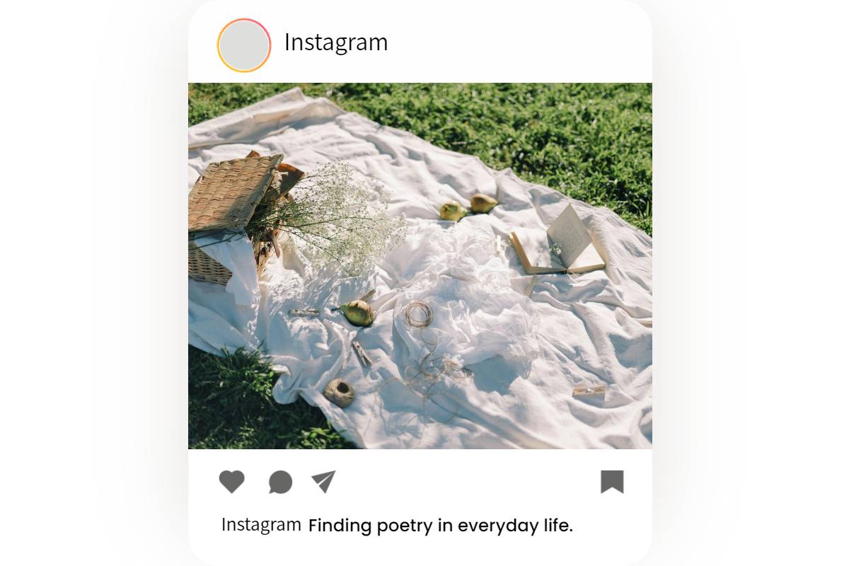 instagram post with aesthetic caption