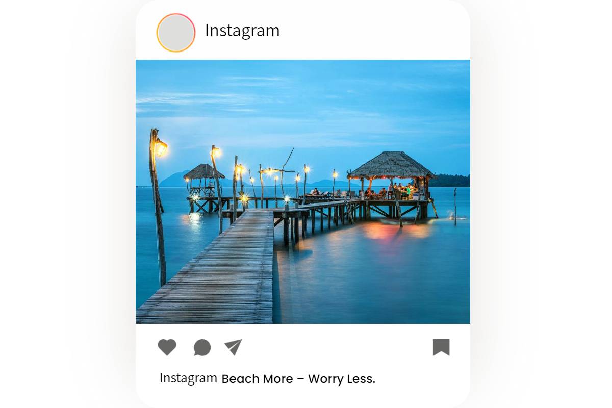 instagram post with beach caption