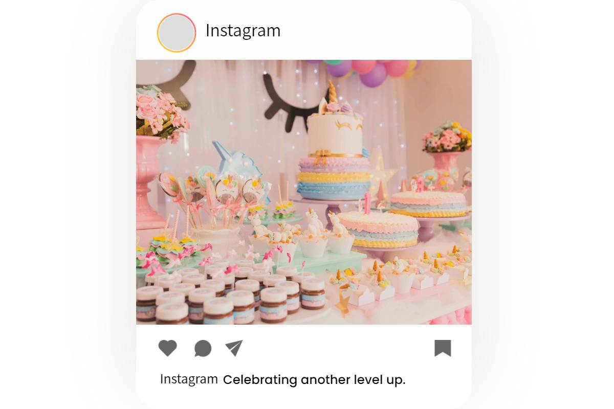 instagram post with birthday caption