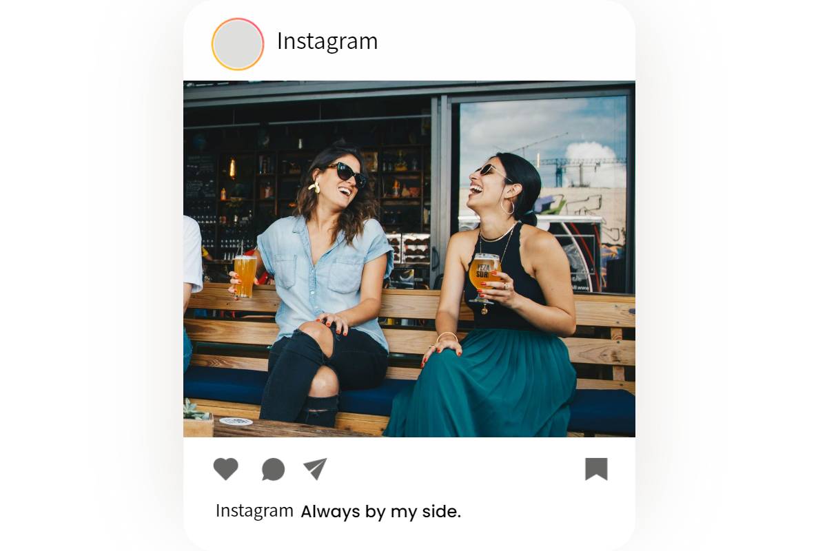 instagram post with friendship caption