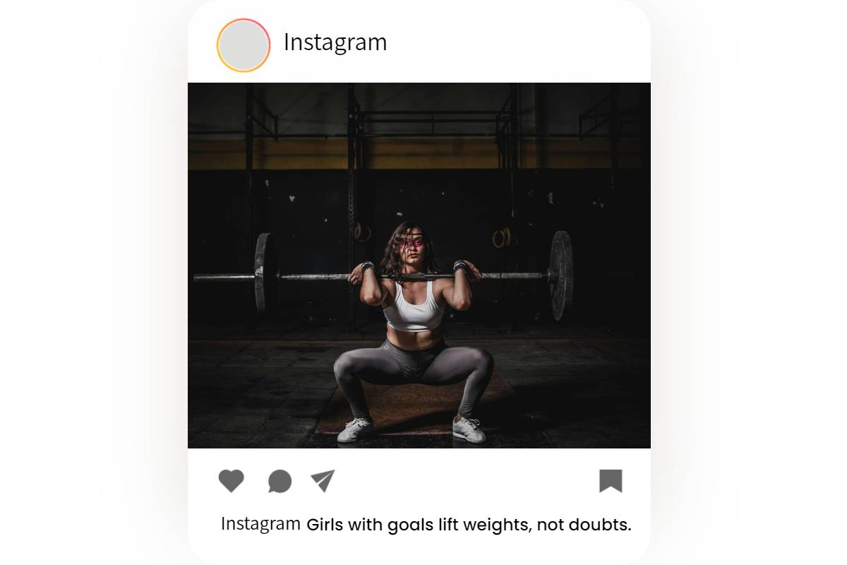 instagram post with gym captions