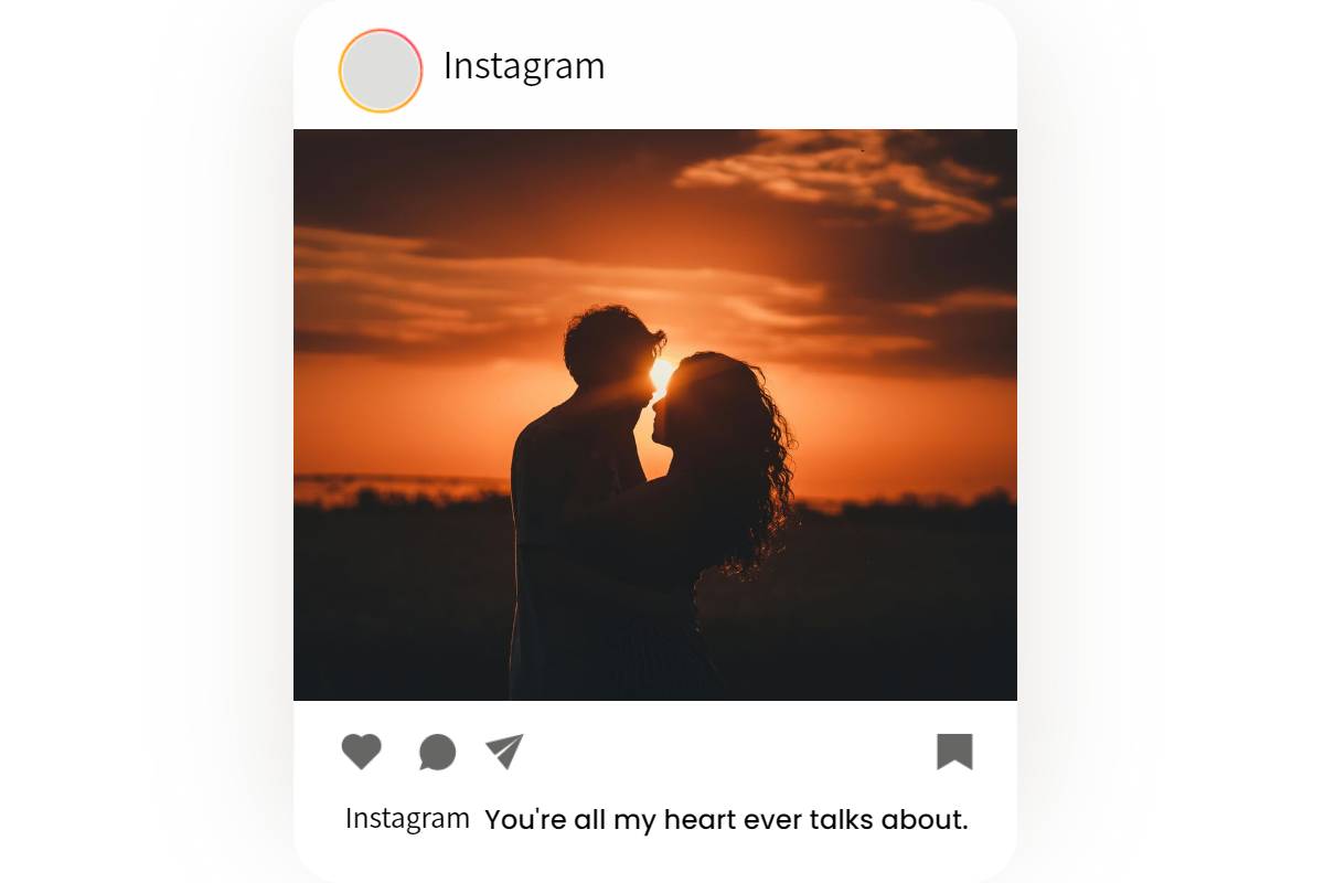 instagram post with love captions