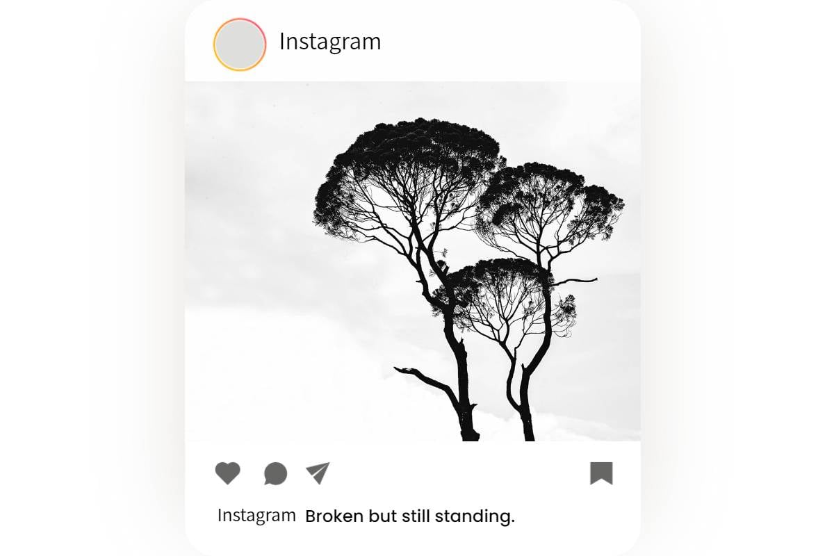 instagram post with sad captions