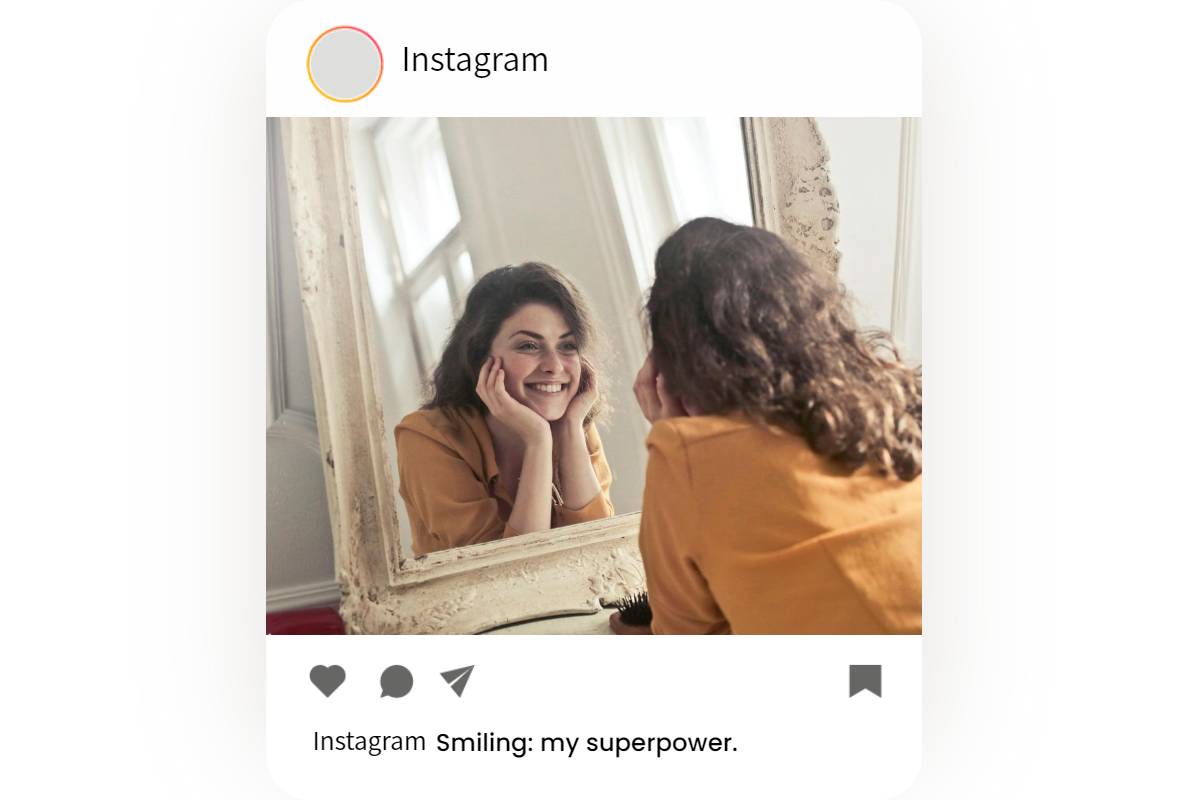 instagram post with smile captions