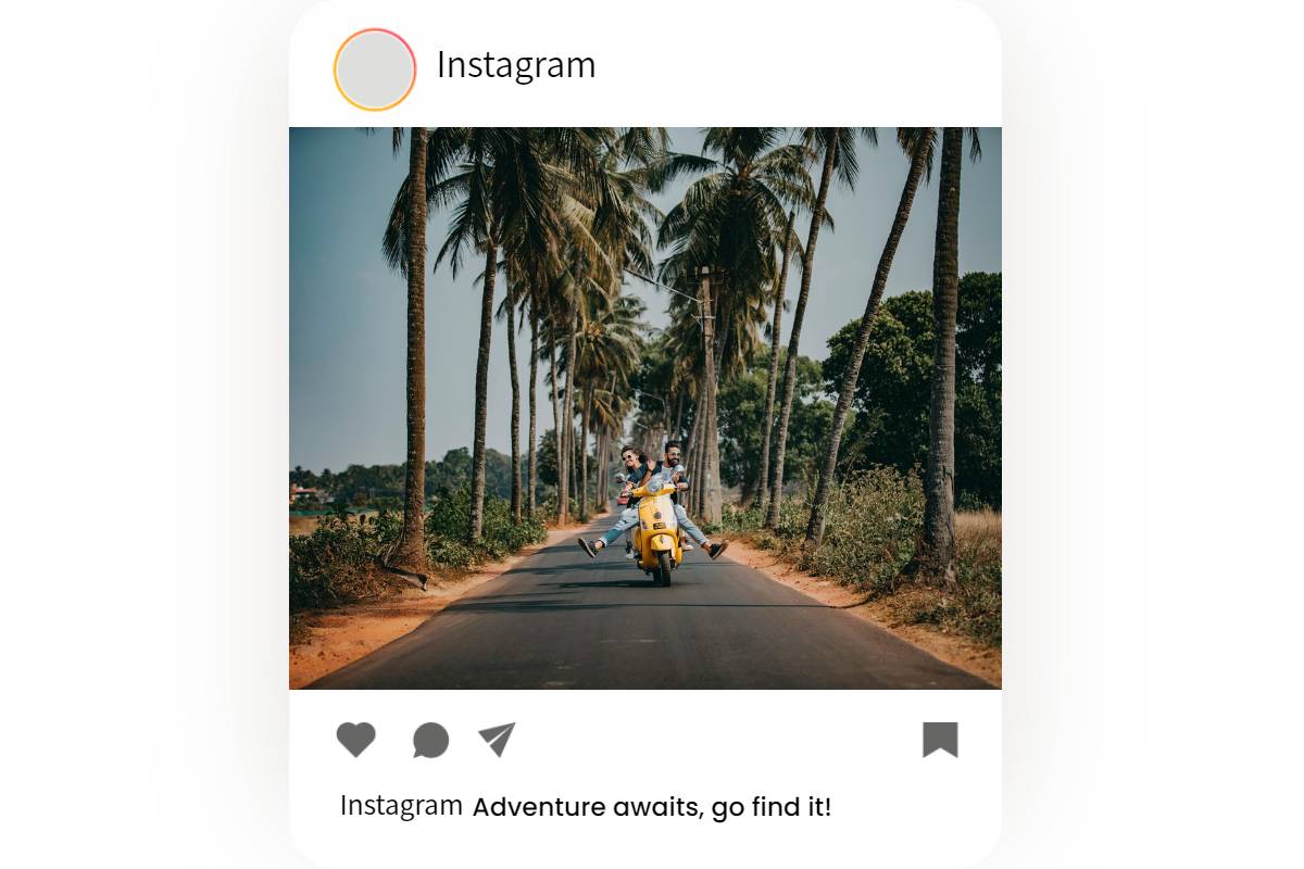 instagram post with travel caption