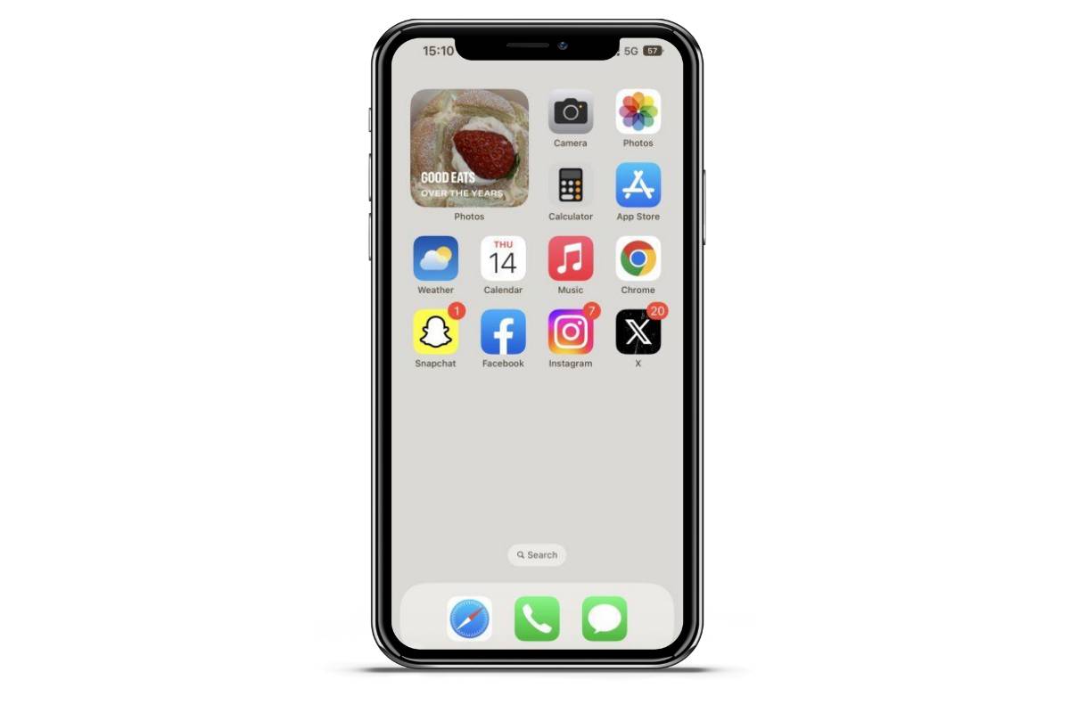 iphone homescreen with photos widget