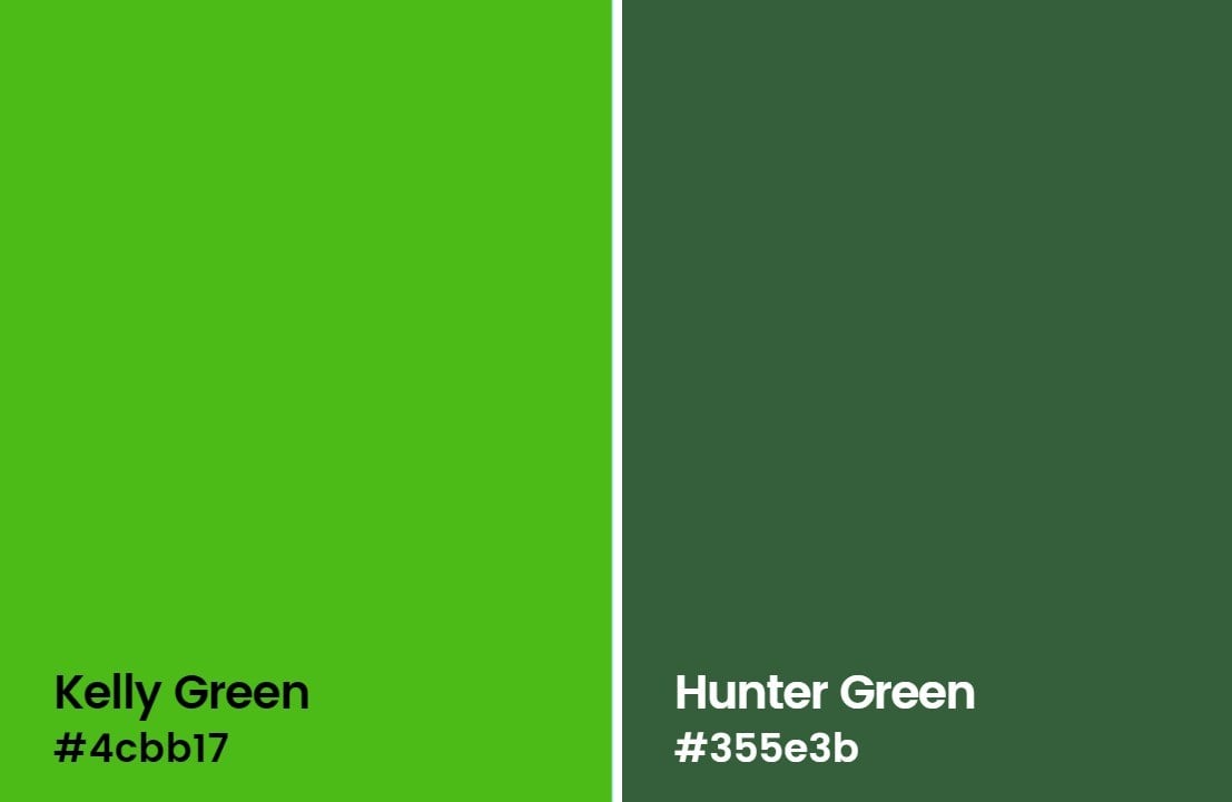 kelly green versus hunter green