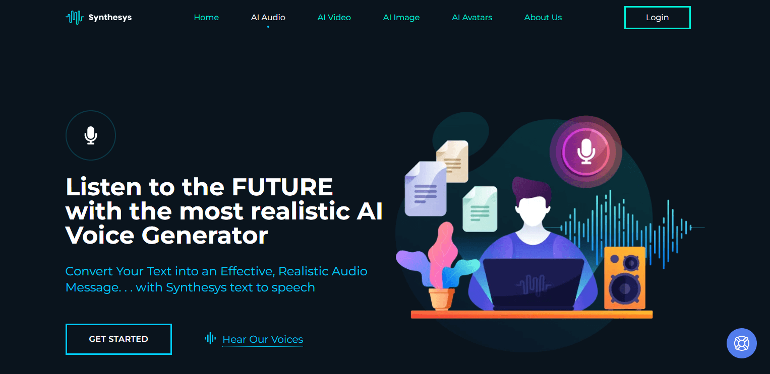 landing page of Synthesys