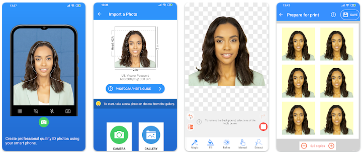 make a female passport photo in the ID Passport VISA Photo Maker app