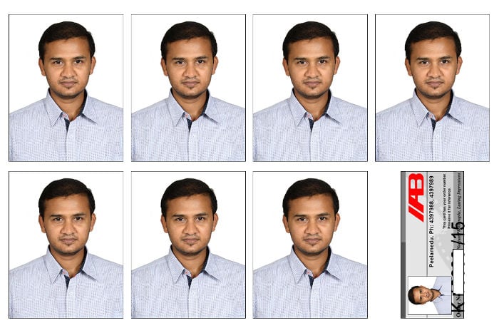 passport size photo with shirt