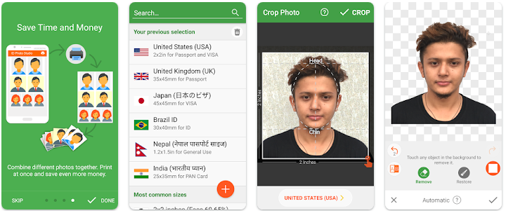 make a male passport pic in the Passport Photo Maker - VISA/ID app