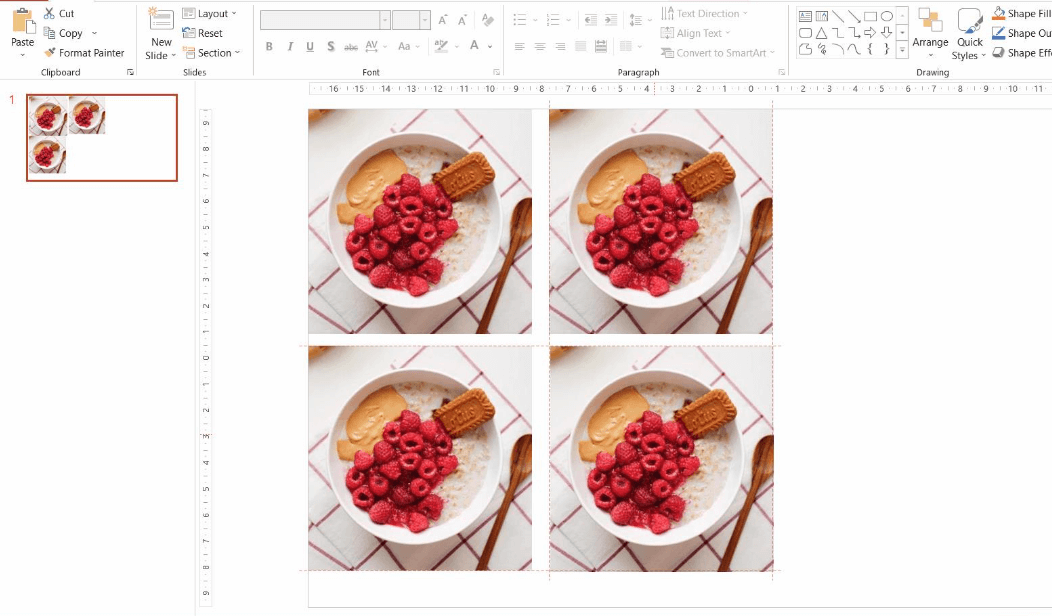 make a breakfast photo collage with powerpoint