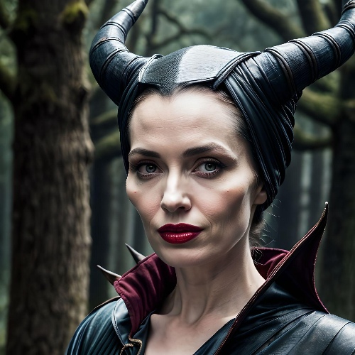 a woman in maleficent costume