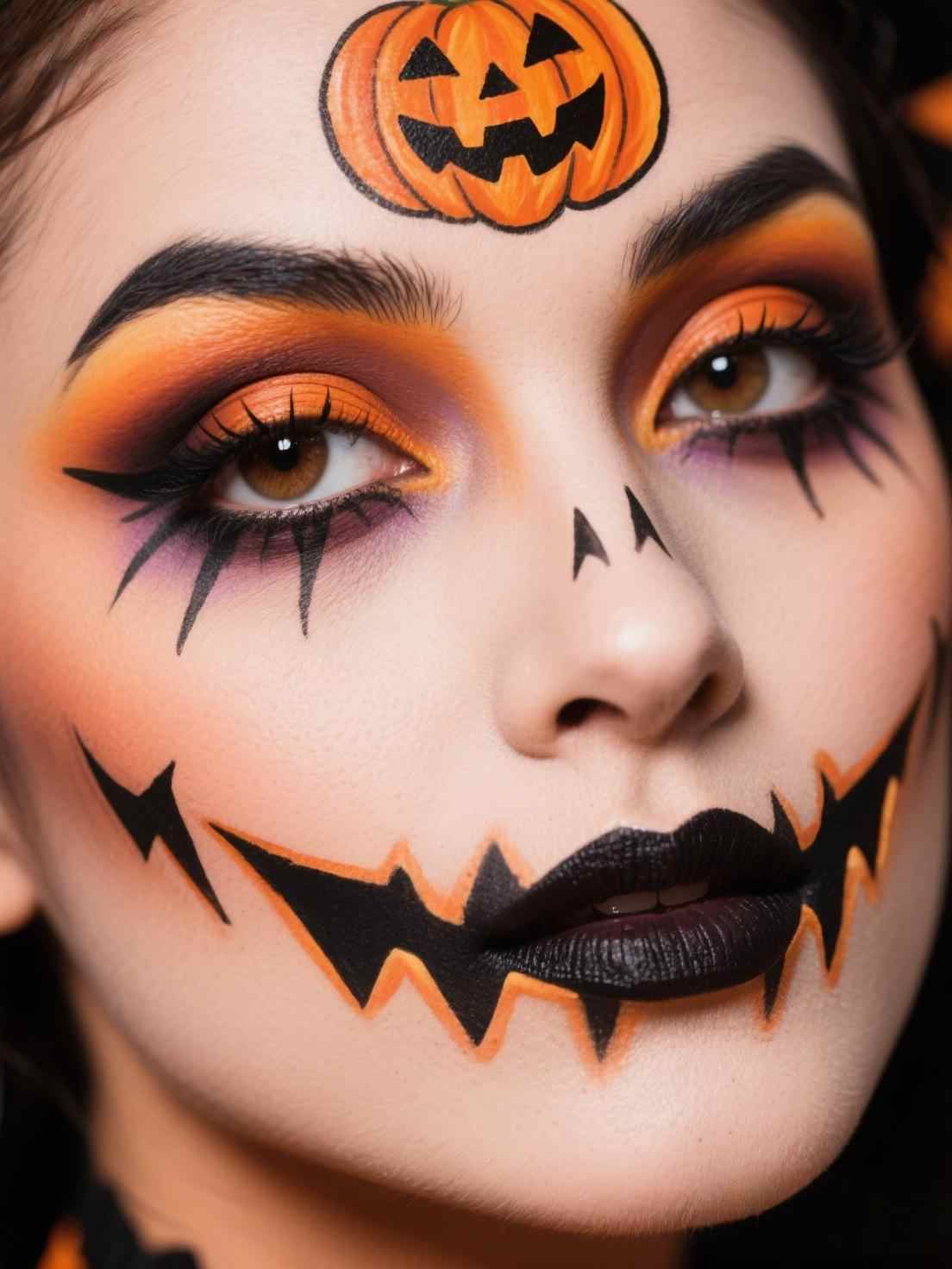 maquillage Halloween citrouille