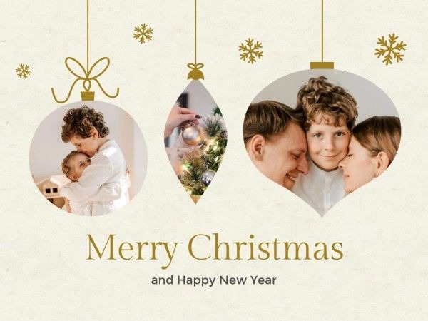 Merry Christmas Family Photo Card Template