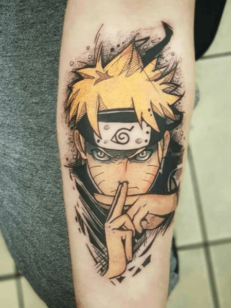 naruto character arm anime tattoo
