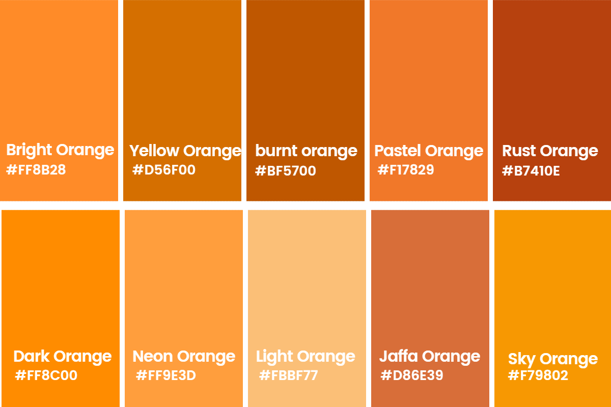 similar colors of orange