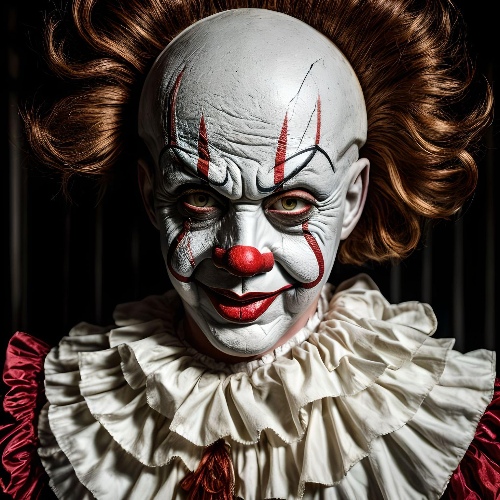 a man in pennywise costume