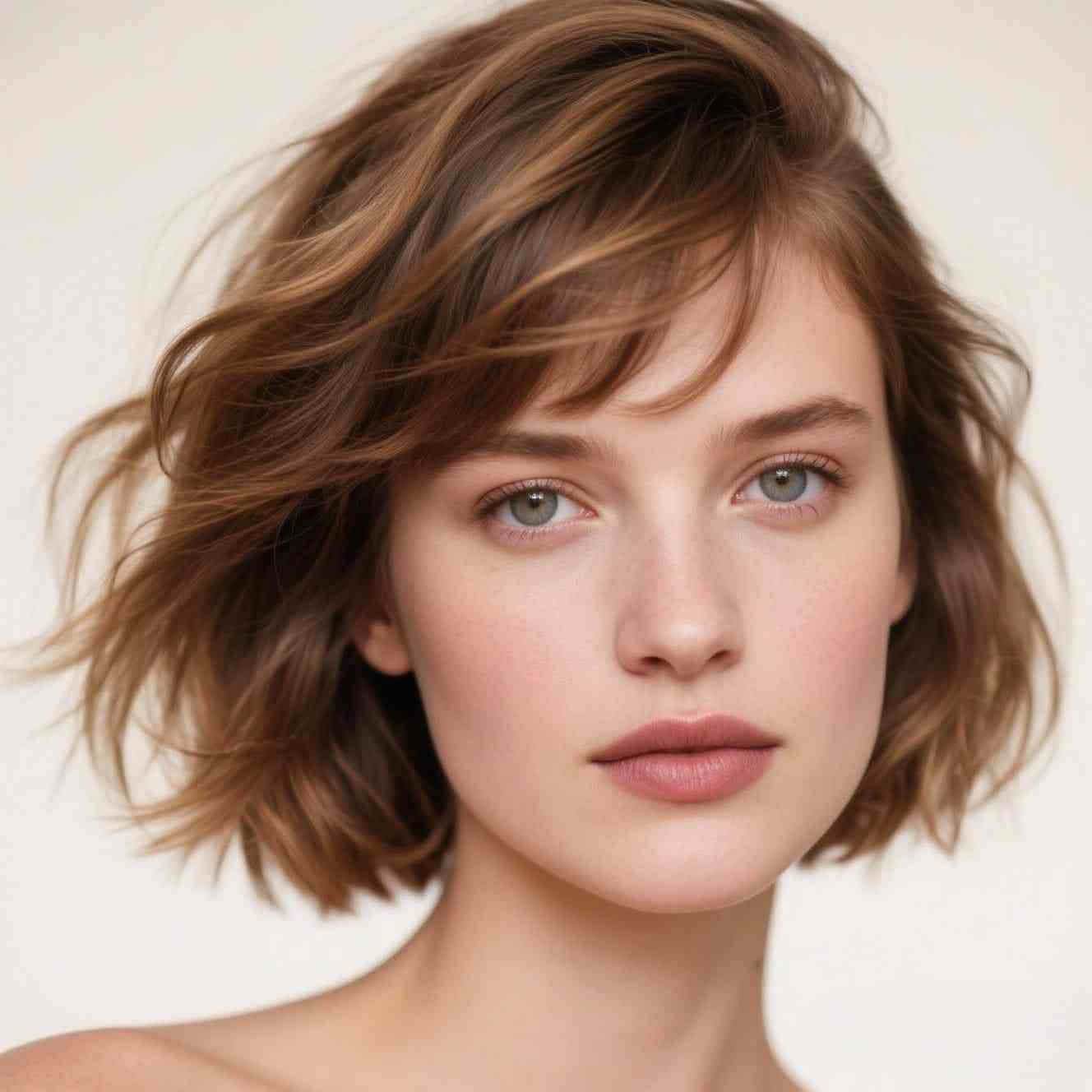 photo de coupe Shaggy sur une belle femme créant une atmosphère libre et naturelle