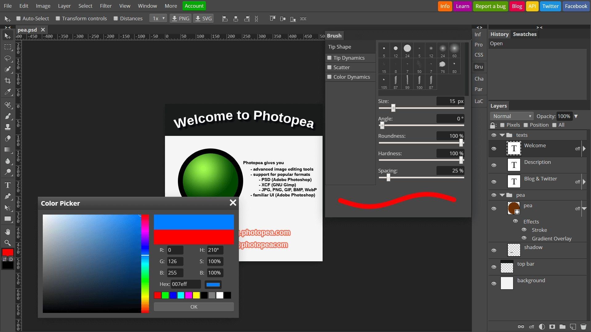 photopea interface screenshot