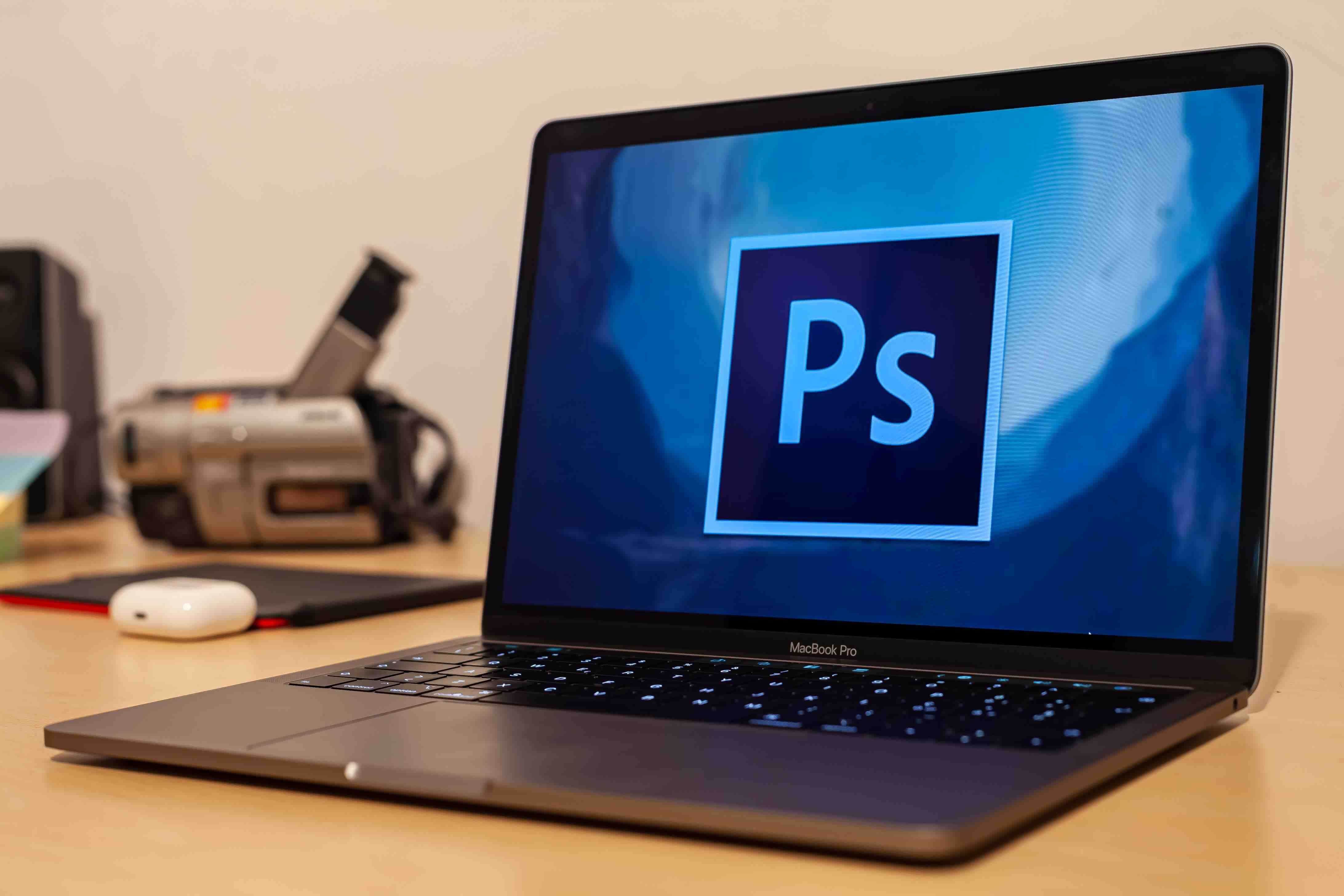 photoshop software in a laptop