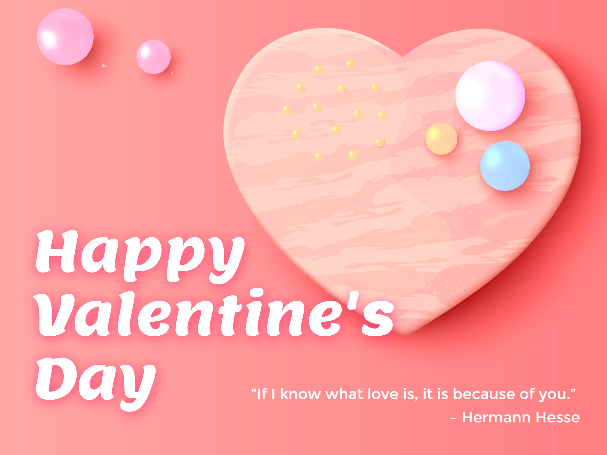 the romantic quote from hermann hesse on the valentine's day card