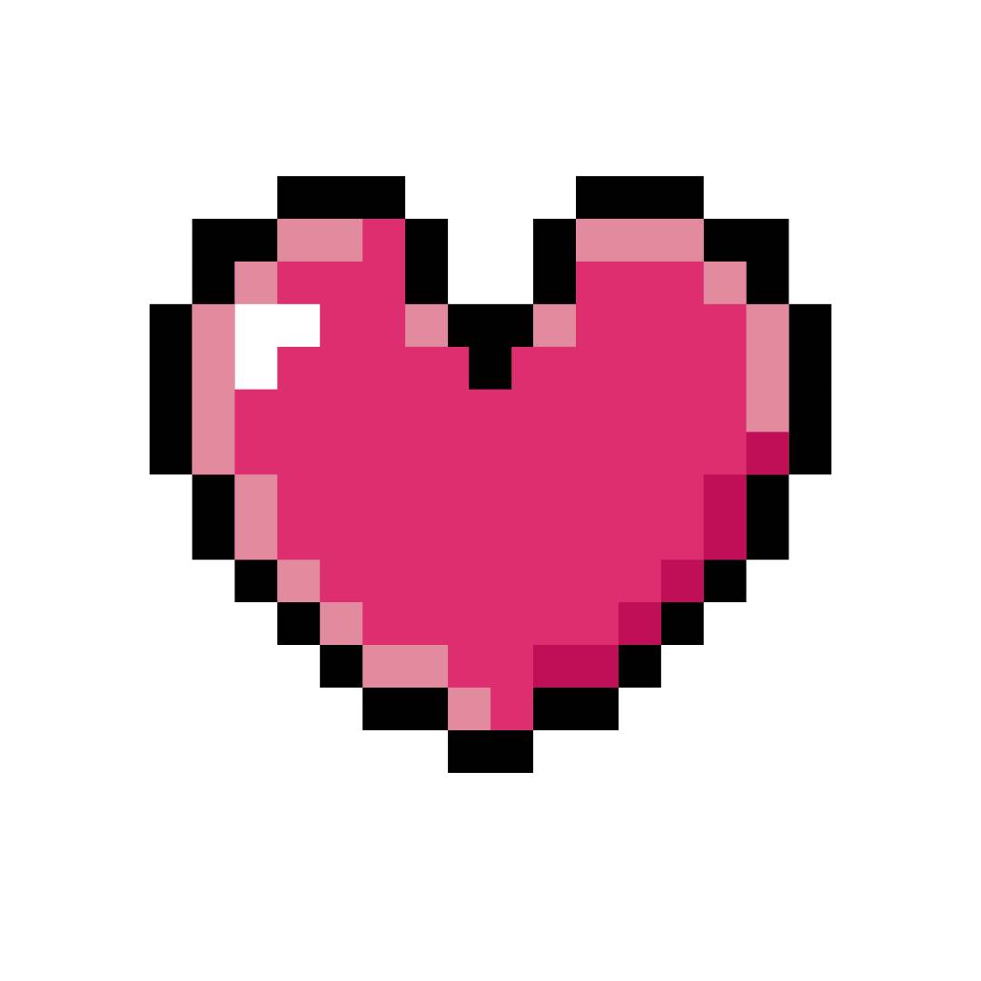 pink heart pixle art picture