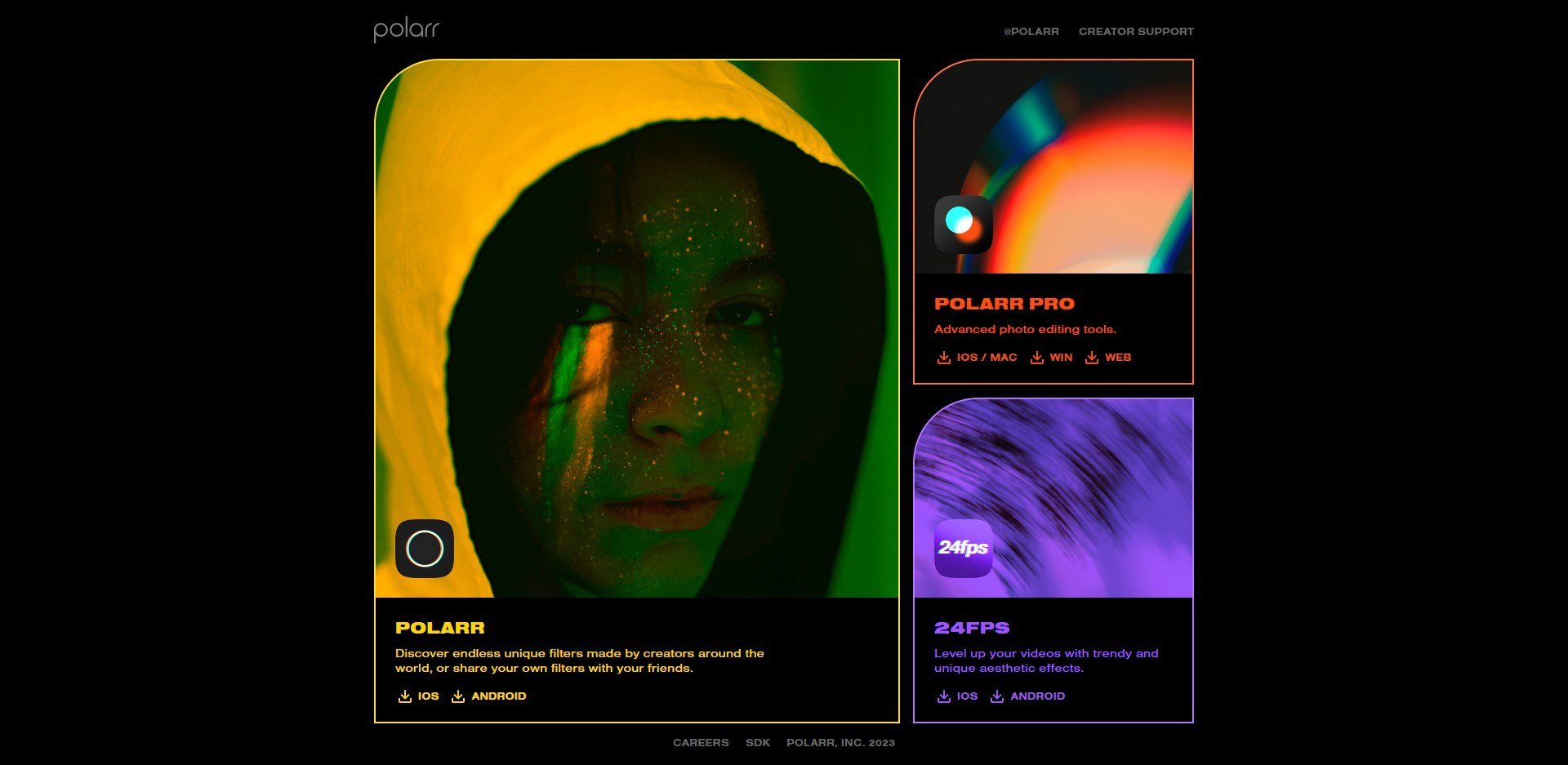 polarr home page