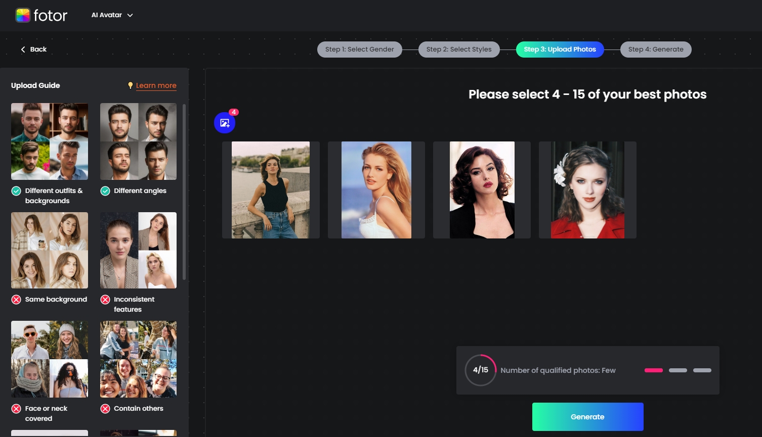 ppf maker interface generate woman profile