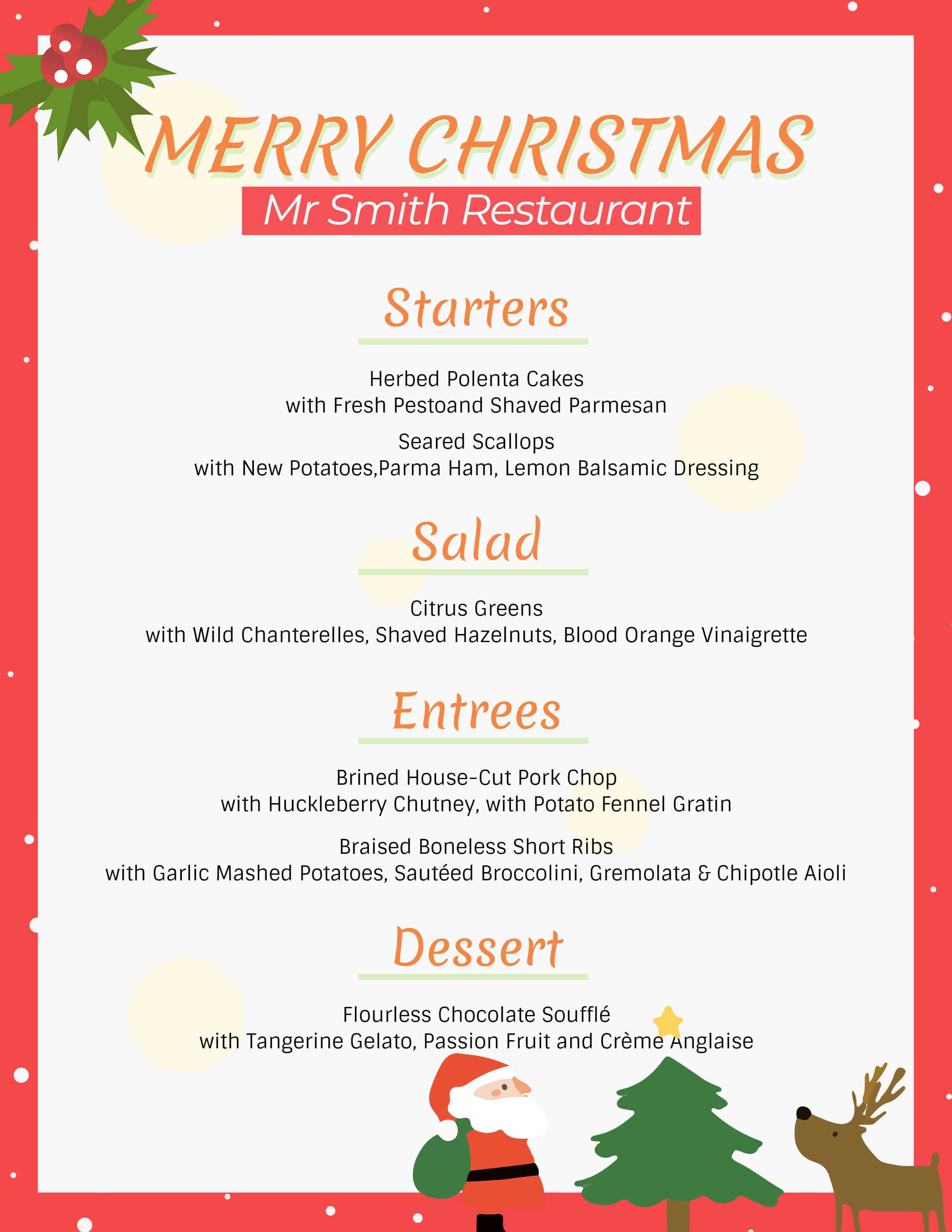 Italian Christmas Menu Printable Template In Pdf Word, 55 OFF