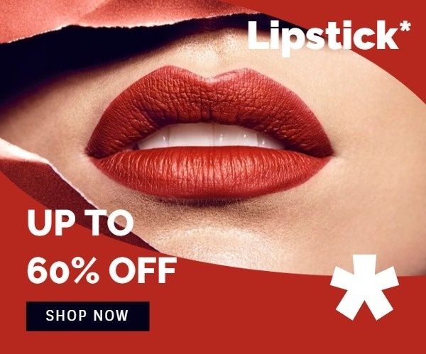Red Lipstick Banner Ads Large Rectangle Template